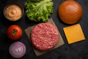 ingredientes frescos en hamburguesas